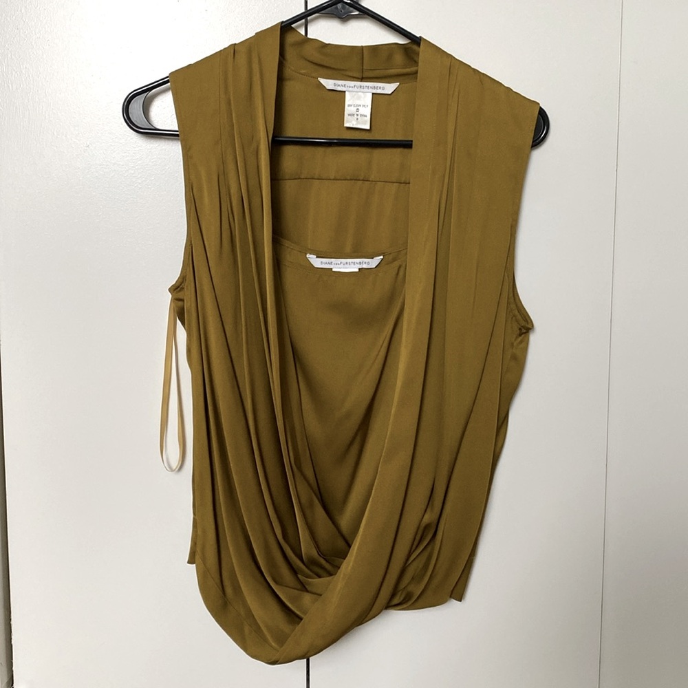 Diane Von Furstenberg Silk Slip and Blouse Set